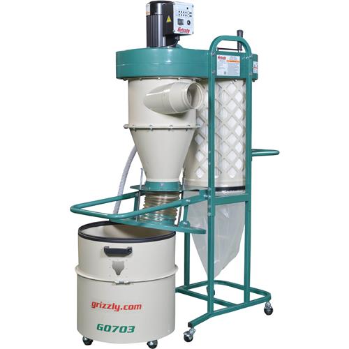 Image for Grizzly G0703 - 1-1/2 HP 2 Stage Cyclone Dust Collector