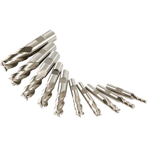 Image for Grizzly G9758 - HSS 4 Flute End Mills, 10 pc. Set