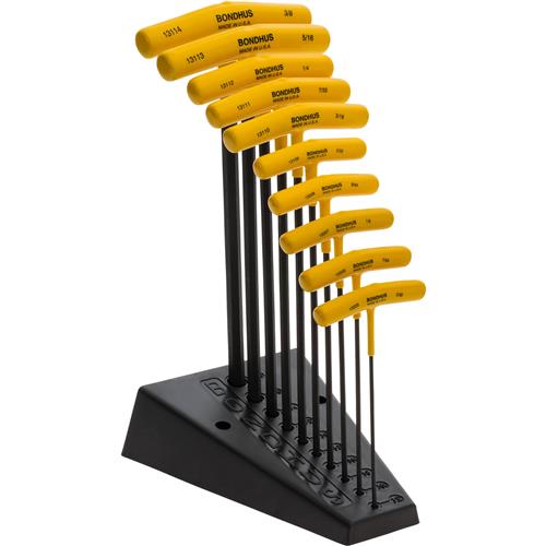 Image for Bondhus H5138 - Ball Driver T-handle 10 pc. Set (3/32-3/8) w/ Stand