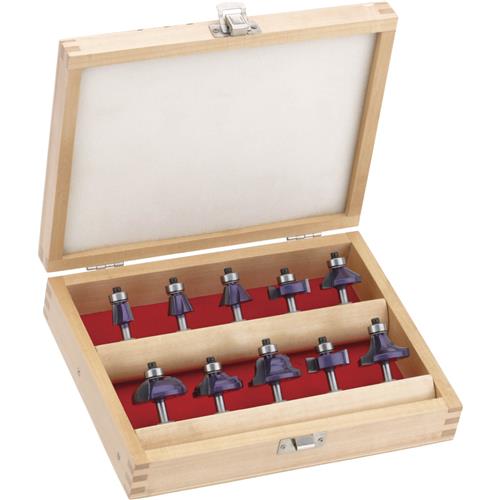 Image for Grizzly H6157 - 3 Flute Carbide Tipped 10 Pc. Set, 1/4" Shank