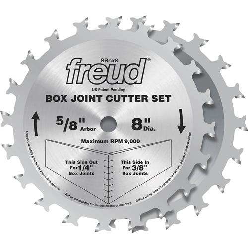 Image for Freud T24408 - 8" x 5/8" 20t Box Joint Saw Blade Set