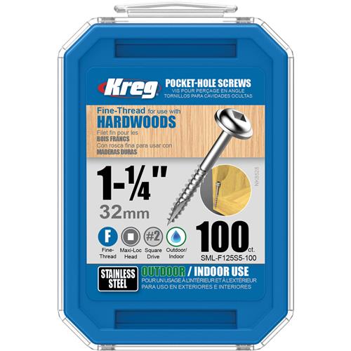 Image for Kreg T24950 - Washer-Head Stainless Screws #7 x 1-1/4" UNF, 100 pc.