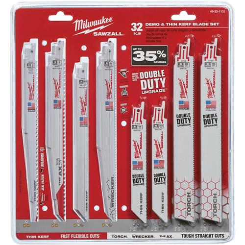 Image for Milwaukee T28179 - Sawzall Mega 32 Pc Thin Kerf & Demo Blade Set