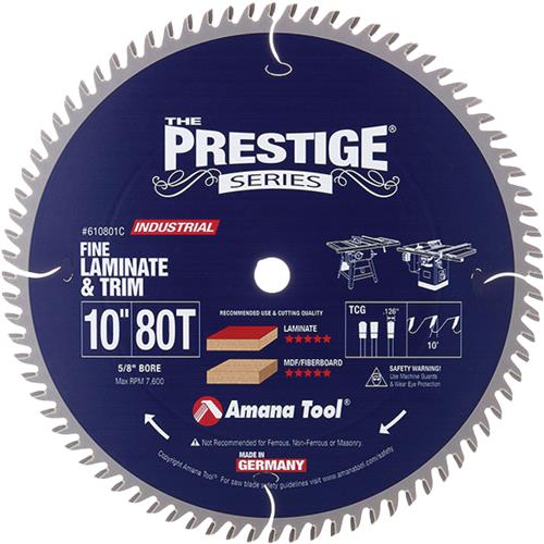Image for Amana T32911 - 10" x 5/8" x 80T TCG Fine Cut-Off and Crosscut Blade