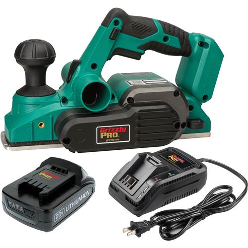 Image for Grizzly PRO T33307X1 - 20V Brushless Handheld Planer Kit with Li-Ion Battery & Charger