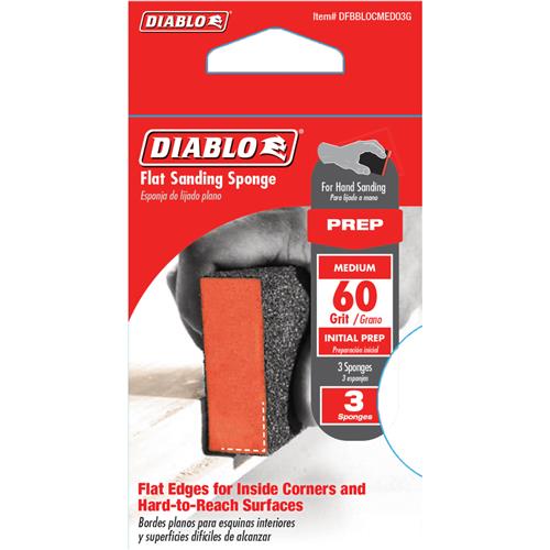 Image for Diablo T33549 - Flat 60 Grit (Medium) Sanding Sponge 3 Pk