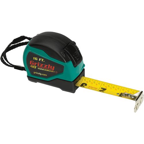 Image for Grizzly PRO T33910 - 16' 40th Anniversary Fractional Tape Measure with Blade Assist