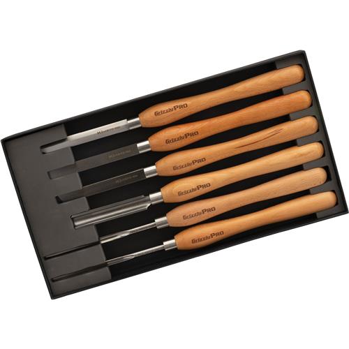 Image for Grizzly PRO T34155 - 6-Pc. M2 Cryo Lathe Tool Set, Shaping & Contours
