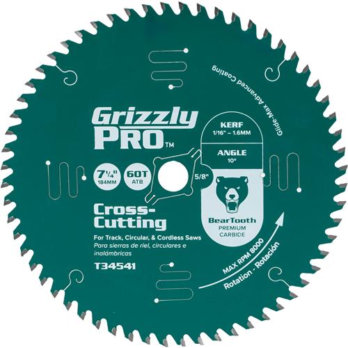Image for 7-1/4" x 5/8" 60T ATB Thin Kerf Crosscut Saw Blade